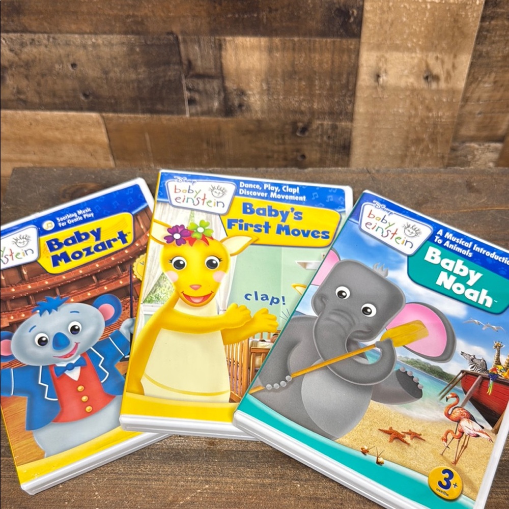 Disney Baby Einstein Bundle of 3 DVD's Baby‎ Noah, Baby's 1st Move, Baby Mozart